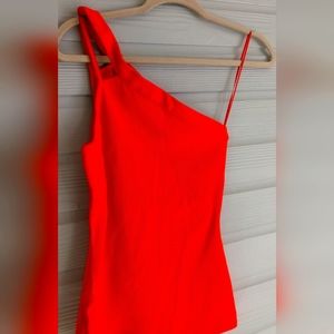 One shoulder Ribbed tank top by Maeve(Anthropologie)